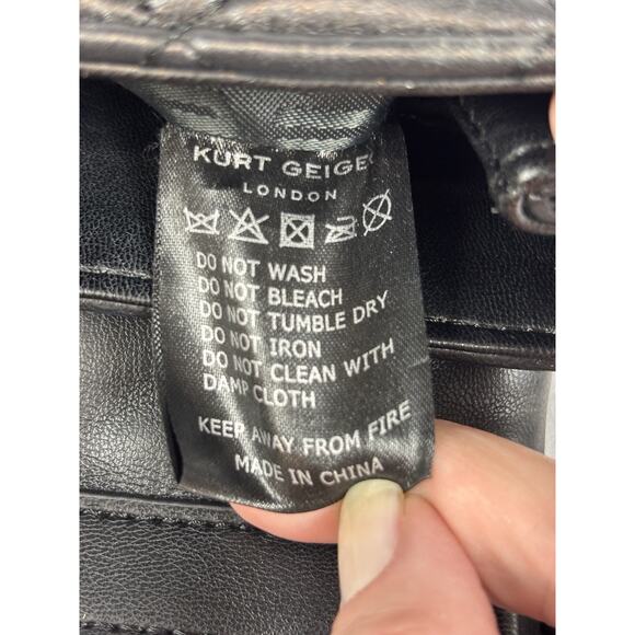 Kurt Geiger Medium Brixton Black Leather Quilted Shoulder Lock Bag Chain Strap - Picture 9 of 15